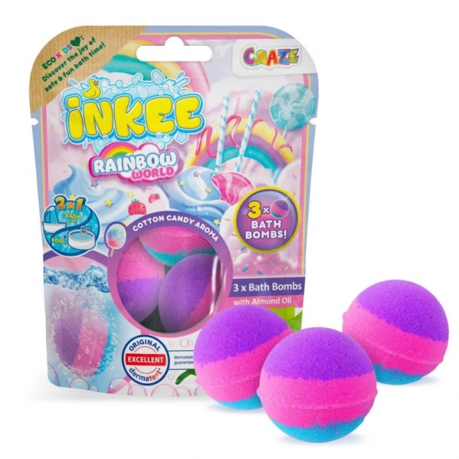 INKEE- Monde arc-en-ciel 3x bombe effervescente