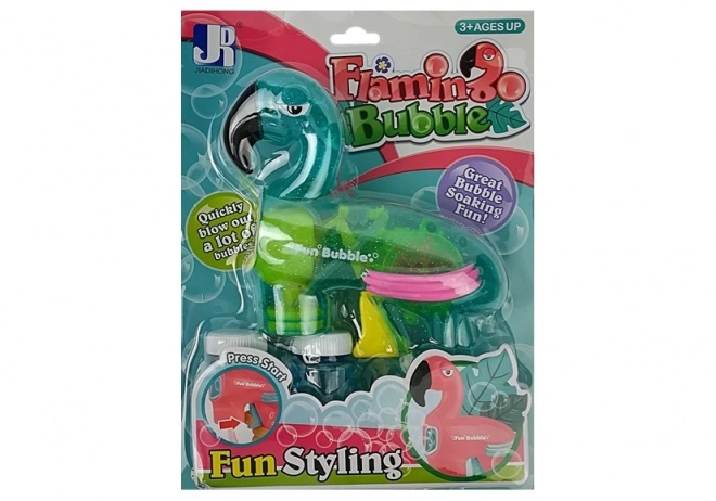 Pistolet à bulles flamant rose bleu