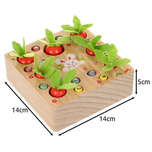Jeu en bois Montessori 2-en-1 - Jardin de carottes pour enfants