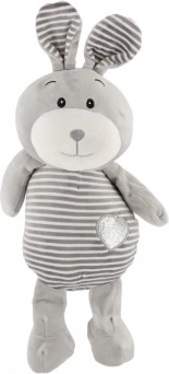 Lapin en peluche rayé 25 cm