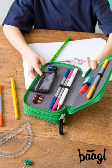 BAAGL Trousse d'école à trois niveaux Ballon de football