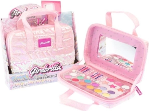 Trousse de maquillage GIRABRILLA avec sequins roses et miroir