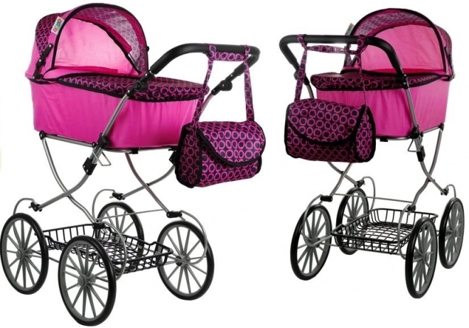 Poussette pour poupées Alice Retro, grande, profonde, sac