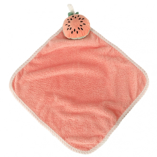 Serviette d'école maternelle 30x30cm pastèque rose