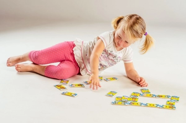 Domino Mes premiers animaux bois jeu de société 28pcs en boîte 17x9x3,5cm MPZ