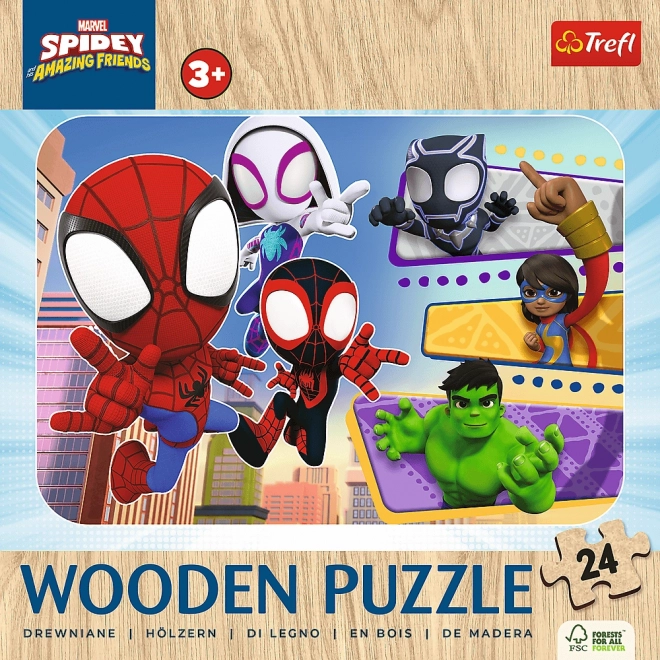 Puzzle en bois TREFL Spidey et ses incroyables amis 24 pièces