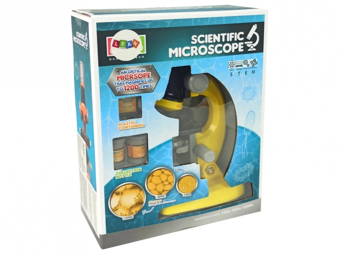 Microscope pour scientifiques Ensemble éducatif Jaune 100x 400x 1200x
