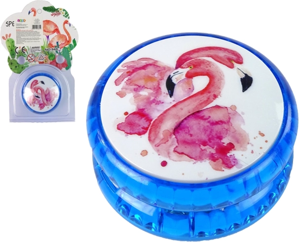 Yo-yo à motif flamant rose – bleu