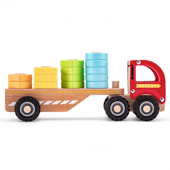 Camion en bois avec formes colorées
