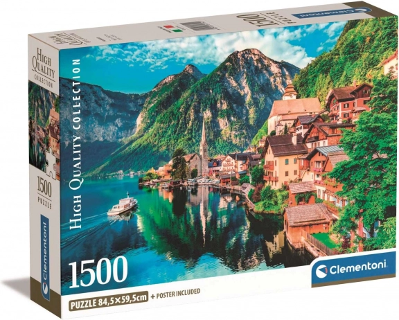 puzzle 1500 pièces hallstatt – emballage compact et écologique