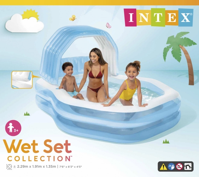 Piscine gonflable familiale avec auvent