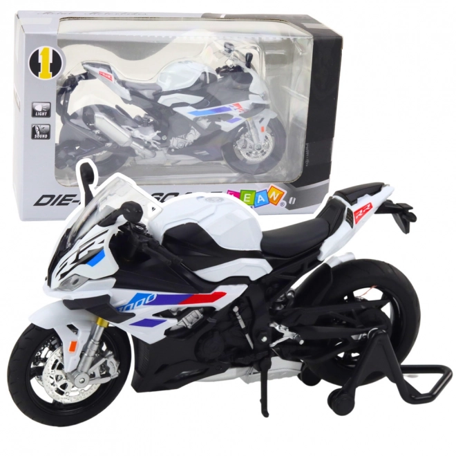 Modèle réduit de moto en métal 1:12 blanc