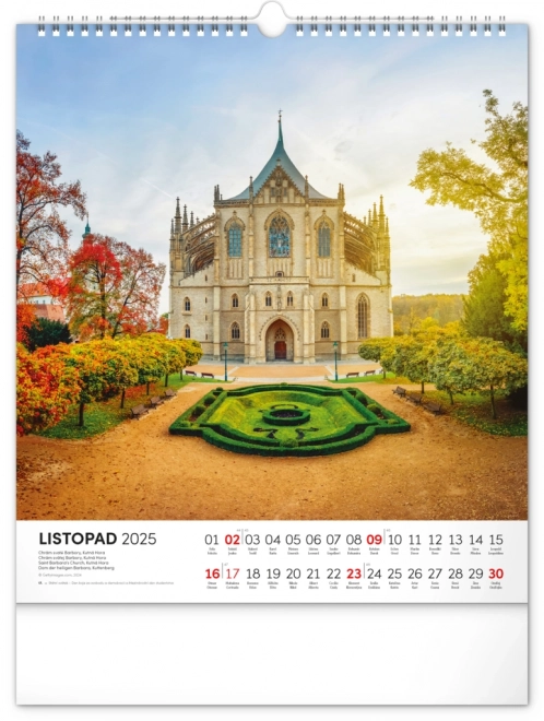 Calendrier mural Tchèque NOTIQUE 2025, 30 x 34 cm