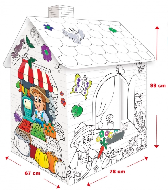 Maison à colorier Mochtoys Jardin d'enfants