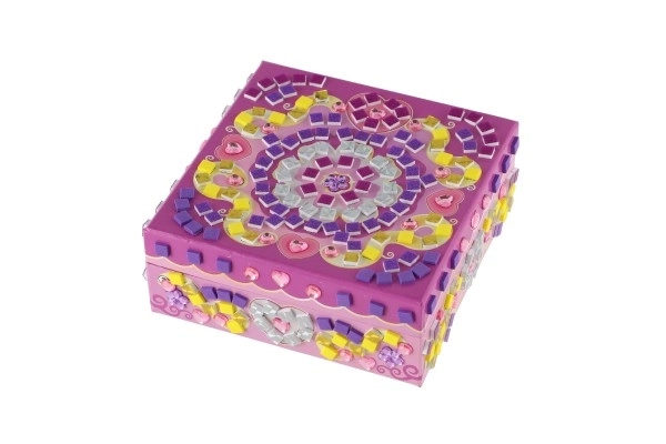 Ensemble créatif boîte à bijoux avec mosaïque et accessoires dans une boîte 21x18x5,5cm