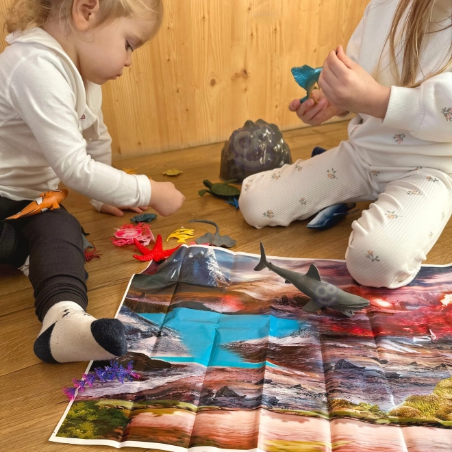 Ensemble de figurines d'animaux marins