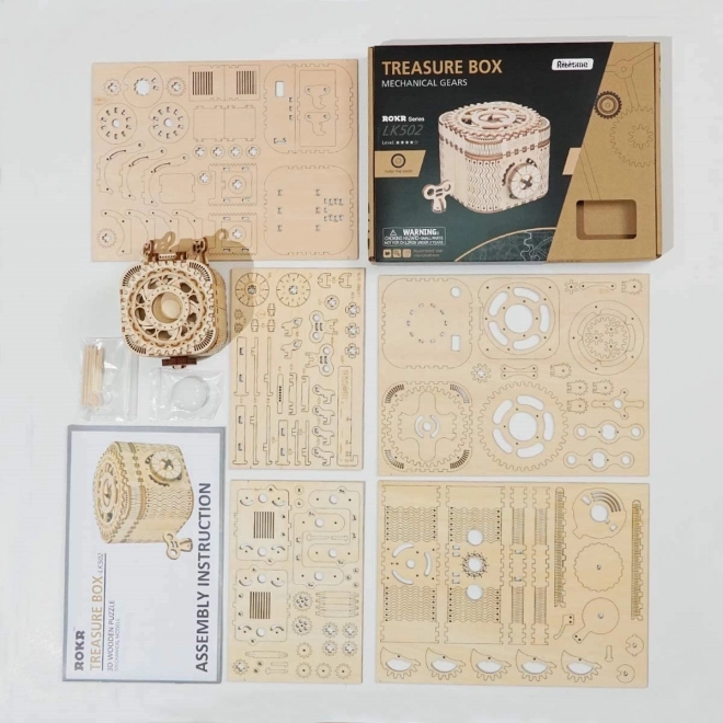 Puzzle mécanique en bois 3D RoboTime Boîte à bijoux