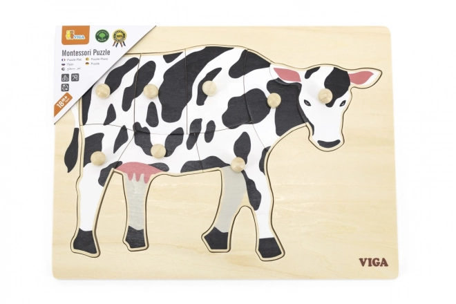 Casse-tête en bois Montessori - vache