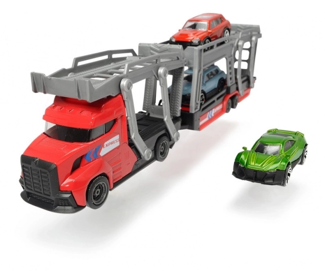 Transporteur automobile 28 cm + 3 petites voitures, 2 types