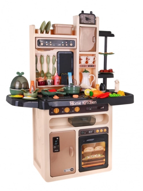 Cuisine Enfant + brûleur interactif avec vapeur + panneau audio - 65 pièces
