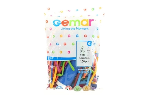 Ballons à modeler Gemar avec pompe - 100 pcs