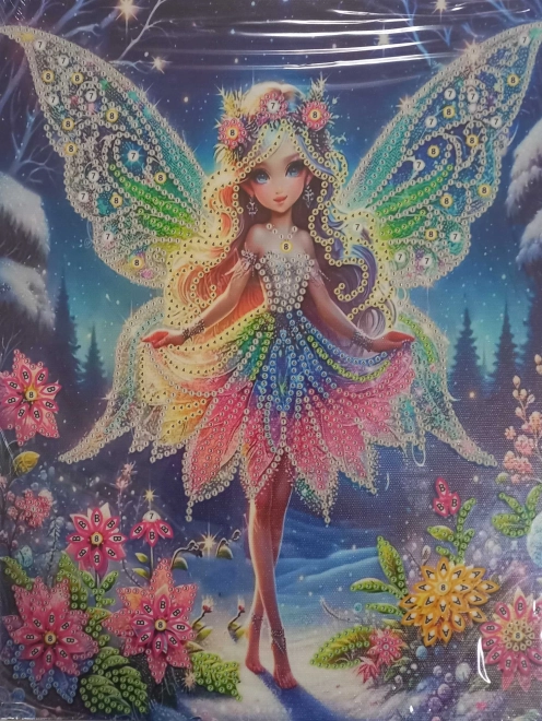 Peinture diamant sur toile Fée d’hiver 23x30 cm