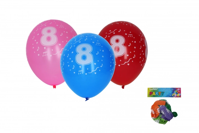 Ballon gonflable avec le numéro 8 30 cm - lot de 5 pièces