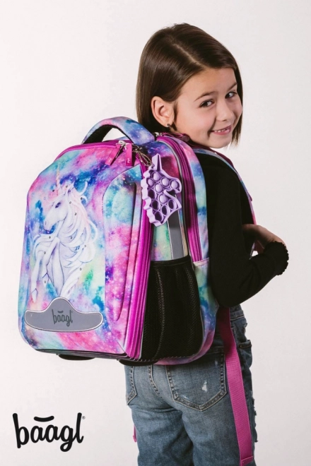 ENSEMBLE BAAGL 5 Shelly Licorne : cartable, trousse, sac, chemise, boîte