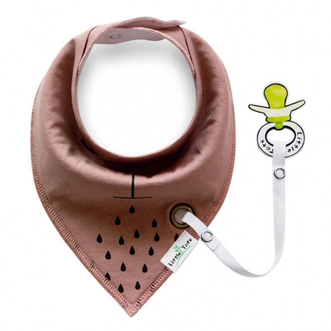 Foulard / bavoir, bavette avec cordon pour tétine marron