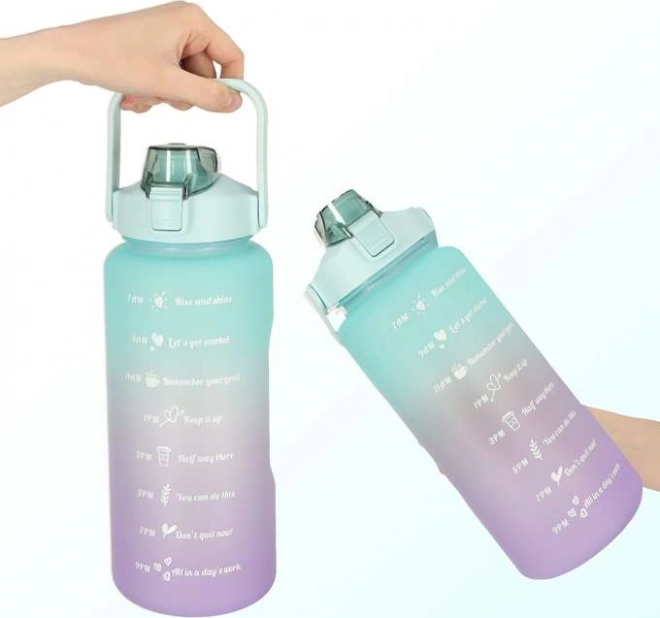 KIK Bouteille d'eau de motivation 2L Turquoise-violet