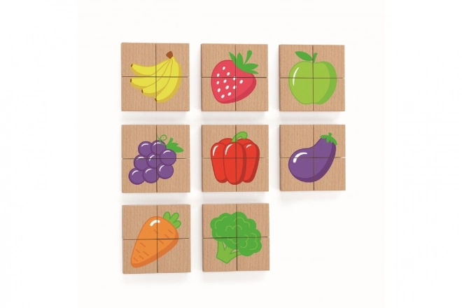 Puzzle magnétique en bois - fruits