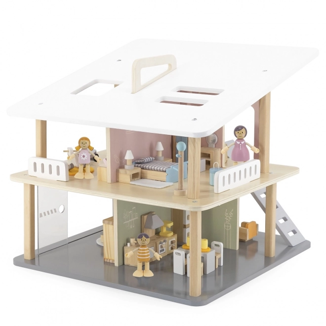 Poupées en bois pour maison de poupée