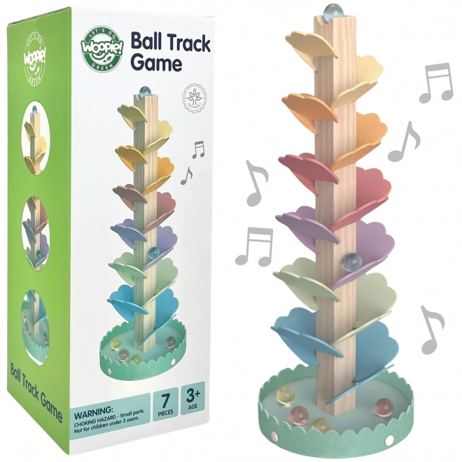 Circuit à billes en bois Arc-en-ciel Montessori WOOPIE GREEN