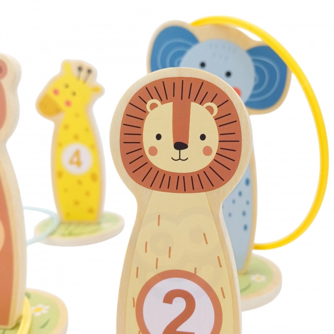 Jeu de précision en bois avec anneaux Tooky Toy