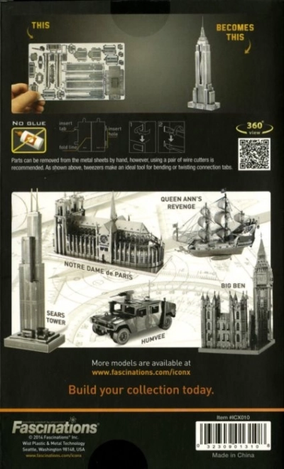 Modèle métallique 3D Empire State Building METAL EARTH