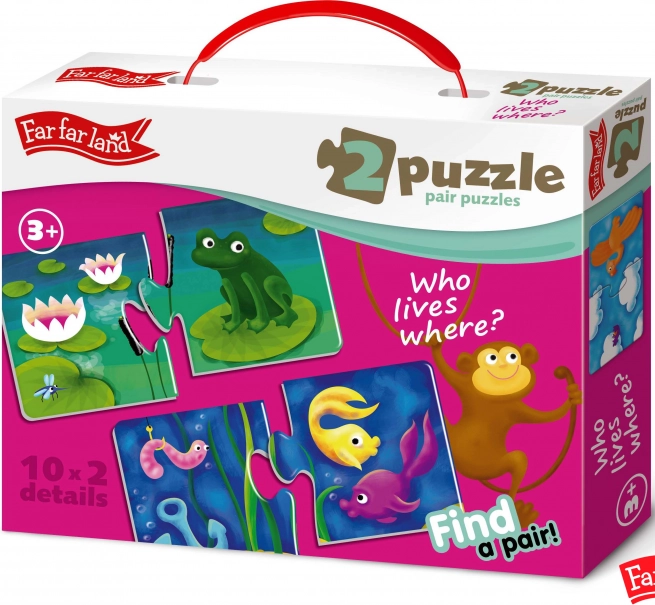 Far Far Land Puzzle maisonnette d'association d'animaux