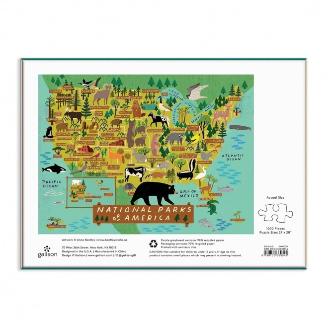 Puzzle GALISON Parcs Nationaux Américains 1000 pièces