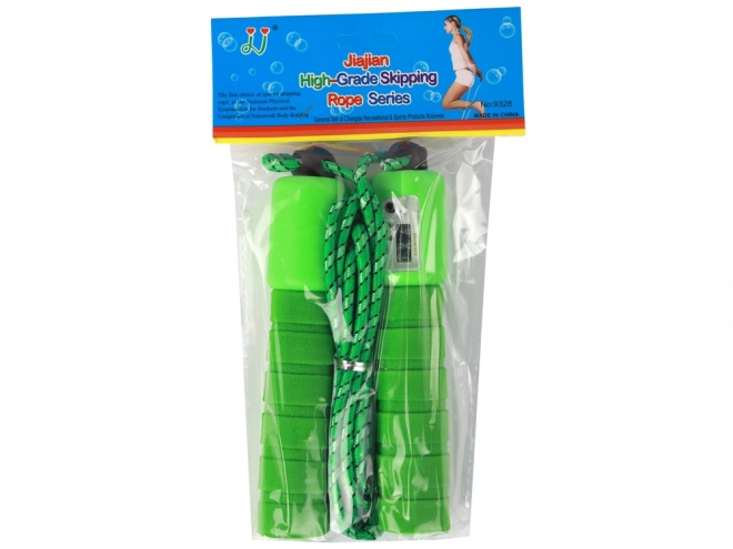 Corde à sauter verte avec compteur 275 cm pour fitness