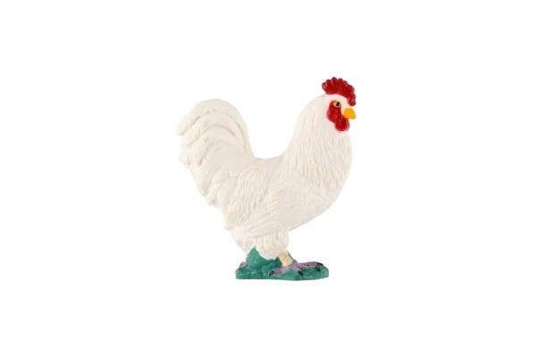 Coq blanc - coq domestique plastique zooted 5cm en sachet