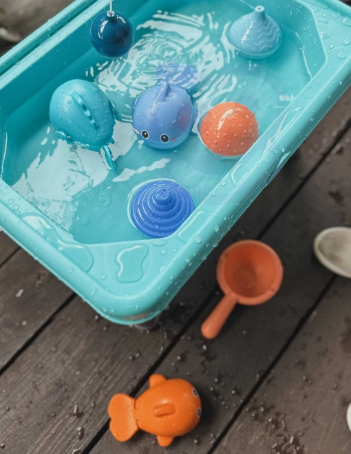 Woopie table de jeu 3-en-1 avec eau, bac à sable et pêche 6 pièces