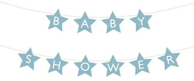 Bannière signe pour baby shower étoiles couleur claire 290 cm x 16,5 cm – Bleu clair