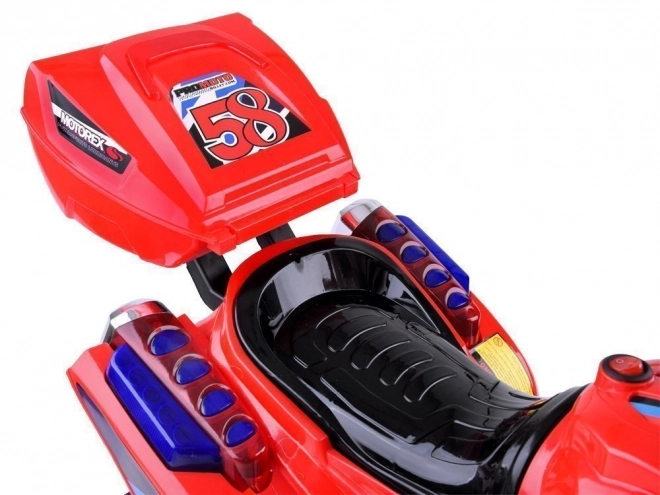 Moto de sport pour enfants avec éclairage LED coloré – Rouge