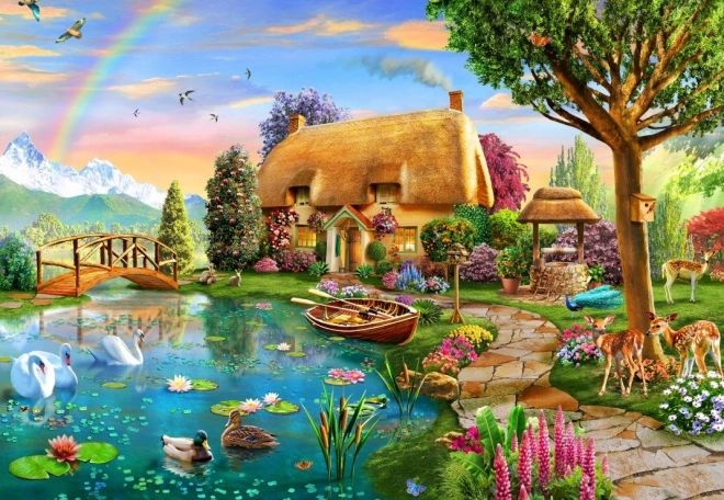 Puzzle Chalet au bord du lac 1000 pièces BLUEBIRD