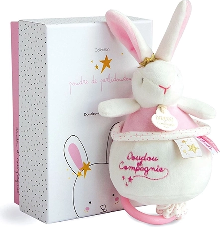 Coffret cadeau – lapin rose en peluche avec mélodie 14 cm