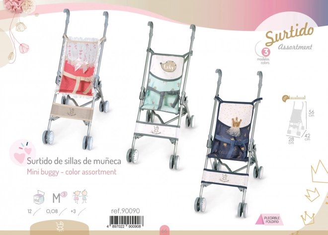 Poussette DeCuevas 90090 pliable pour poupées cannes Martina 2021 - 56 cm