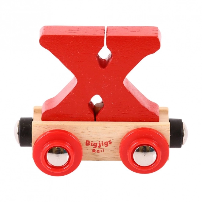 Bigjigs Rail Wagon pour circuit de train en bois - Lettre X