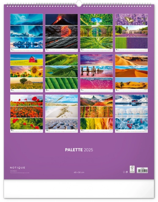 NOTIQUE Calendrier mural Palette 2025, 48 x 56 cm