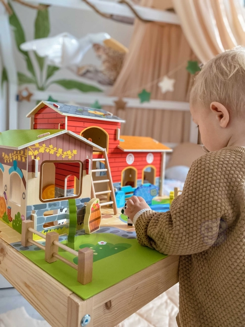 Mega Ferme figurines d'animaux étable et poulailler 18 pcs