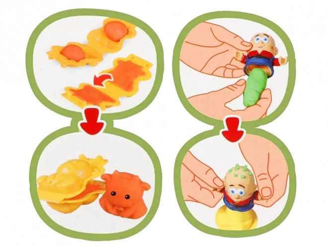 Ensemble créatif de pâte à modeler avec animaux