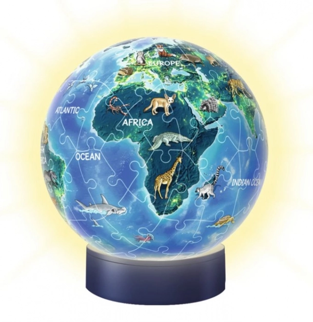 Ravensburger 3D puzzleball lumineux Globe nocturne 72 pièces